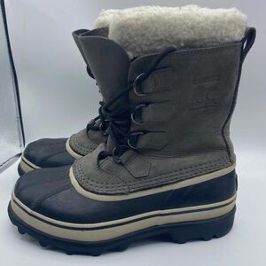 Sorel Caribou Womens Sz 8 Gray Winter Snow Boots Insulated Waterproof